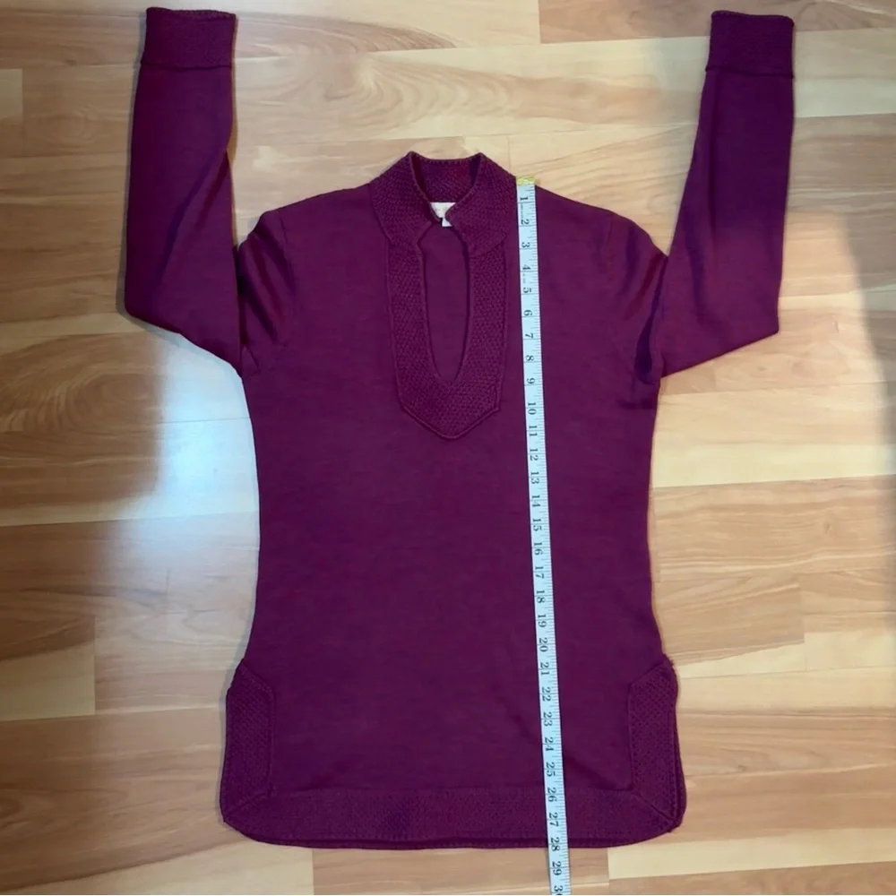 Tory Burch Purple High Neck 100% Merino Wool Sweater Size Small Old Money Preppy